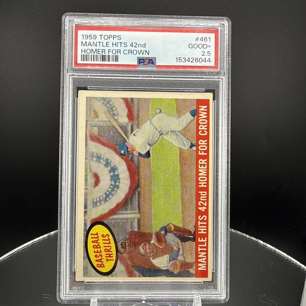 1959‎ TOPPS # 461 - Mantle Hits42nd HOMER For CROWN - PSA 2.5 Mickey Mantle